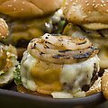 Hamburger with Double Cheddar Cheese, Grilled Vidalia Onion and Horseradish Mustard (Bobby Flay) recipe