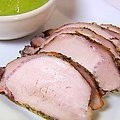 Herb Roasted Pork Loin with Parsley Shallot Sauce (Ellie Krieger) recipe