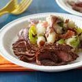Marinated Grilled Flank Steak with BLT Smashed Potatoes (Rachael Ray) recipe