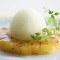 Roasted Pineapple with Thyme-Ginger Ice (Claire Robinson) recipe
