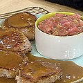 Sauteed Pork Chops with Sherry-Berry Pan Gravy, Rhubarb Chutney (Rachael Ray) recipe