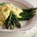 Scrambled Eggs over Asparagus (Claire Robinson) recipe