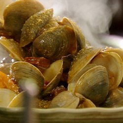 Steamed Clams with Chorizo, Citrus and Saffron Aioli (Tyler Florence) recipe