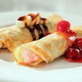 Swedish Pancakes with Cherry Cream Cheese and Chocolate-Banana Fillings (Sandra Lee) recipe