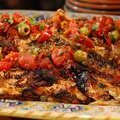 Whole Snapper with Grilled Vera Cruz Salsa (Bobby Flay) recipe