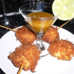 Coconut Shrimp Lollypops With Apricot Ginger Dippi... recipe