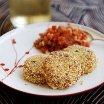 Cornmeal-crusted Goat Cheese With Hot Tomato Salsa recipe