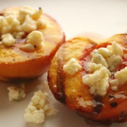 Grilled Peaches With Honey Blue Cheese recipe