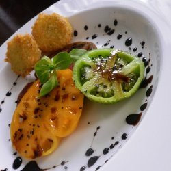 Heirloom Tomatoes With Panko Crusted Goat Cheese recipe