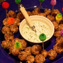 Greek Style Meatballs With Yogurt Dipping Sauce recipe