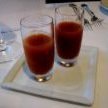 Gazpacho Shooters With Watermelon And Peach Skewer... recipe