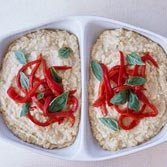 One-step Artichoke Bean Dip With Sweet Red Peppers recipe