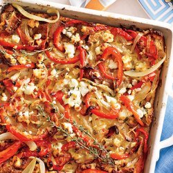 Bell Pepper and Goat Cheese Strata recipe