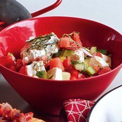 Chopped Veggie Salad with Watermelon and Feta Cheese recipe
