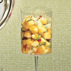 Pineapple, Honeydew, and Mango with Ginger and Fresh Herbs recipe