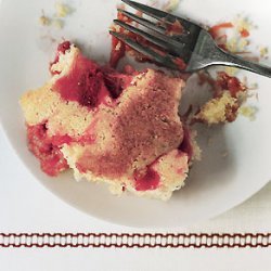 Rhubarb Strawberry Pudding Cake recipe
