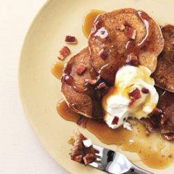 Chestnut Pancakes with Bacon and Crème Fraîche recipe