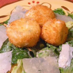 Smoked Mozzarella Fritters With Caesar Salad recipe