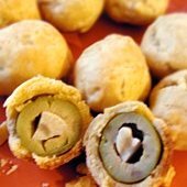 Baked  Garlic Stuffed Olives In A Crust recipe