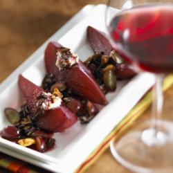 Wild Rice And Blue Cheese Stuffed Port Poached Pea... recipe