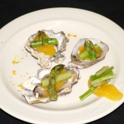 Oysters On The Half Shell With Asparagus Salad recipe