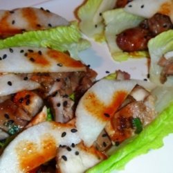 Bulgogi Chicken Lettuce Wraps With Asian Pear recipe