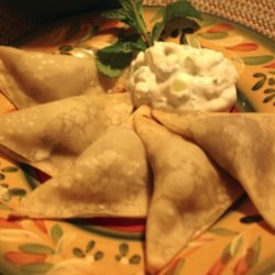 Lamb And Goat Cheese Wontons With Mint-cucumber Yo... recipe
