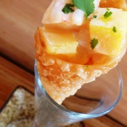 Shrimp & Mango Wonton Cones recipe