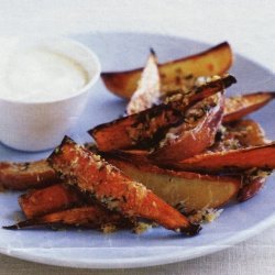 Crispy Parmesan Wedges With Creamy Dipping Sauce recipe