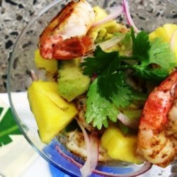 Grilled Shrimp , Pineapple, Mango And Avacado Cock... recipe