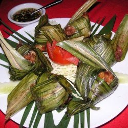 Chicken Wrapped In Pandanus Leaf Kai Ho Bai Toei recipe
