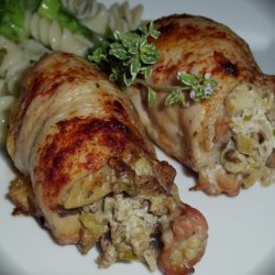 Artichoke And Mushroom Stuffed Chicken Thighs recipe