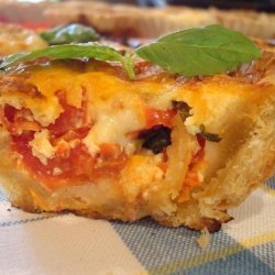 Basil Tomato And Mozarella Mini  Quiches recipe