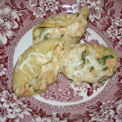 Salmon And Spinach Stuffed Shells In Garlic Butter recipe