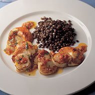 Seared Scallops With Lentils And A Tomato And Herb... recipe