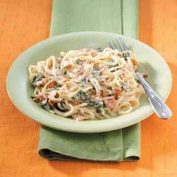 Linguine With Spinach And  Garlic Sauce recipe
