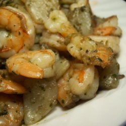 Skillet Potatoes With Pesto And Shrimp recipe