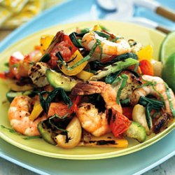 Grilled Gazpacho Salad With Shrimp recipe