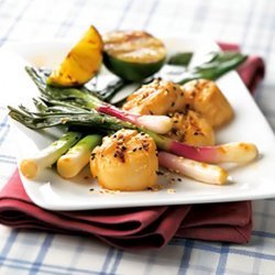 Soy Lime Scallops With Leeks recipe