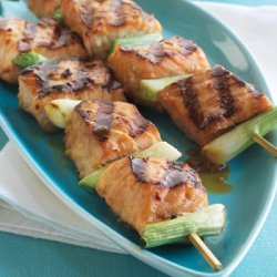 Teriyaki Salmon And Green Onion Kabobs recipe