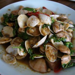Chinese Clams Stir Fry With Basil recipe