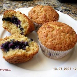 Blueberry Hearted Ginger Spelt Muffins recipe