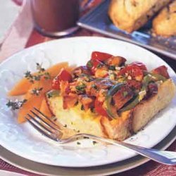 Cheddar, Vegetable and Sausage Strata recipe