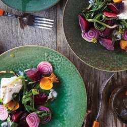Grilled Beets with Burrata and Poppy Seed Vinaigrette recipe