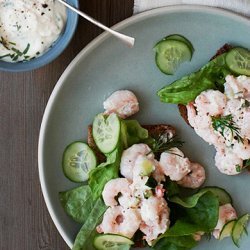 Shrimp and Cucumber Salad with Horseradish Mayo recipe