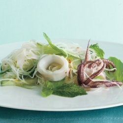 Southeast Asian Rice Noodles with Calamari and Herbs recipe