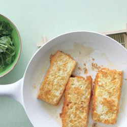 Panfried Tofu with Romano-Bean and Herb Salad recipe