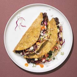 Crispy Black Bean Tacos with Feta and Cabbage Slaw recipe