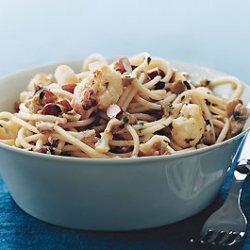 Spaghetti with Cauliflower, Green Olives, and Almonds recipe