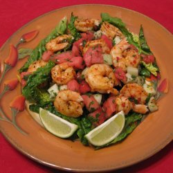 Spicy Grilled Shrimp And Melon Salad recipe